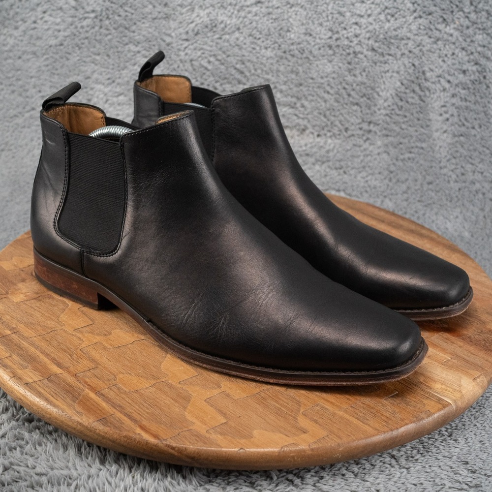 Florsheim Rucci Plain Toe Mens Size 9.5 M Black Leather Chelsea Boot